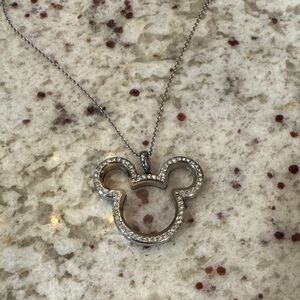 Origami Owl Silver Crystal Mickey Living Locket Necklace